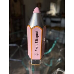 Veuve Clicquot Large Pencil Crayon Tin Box Case Bottle Holder PINK 14" Tall